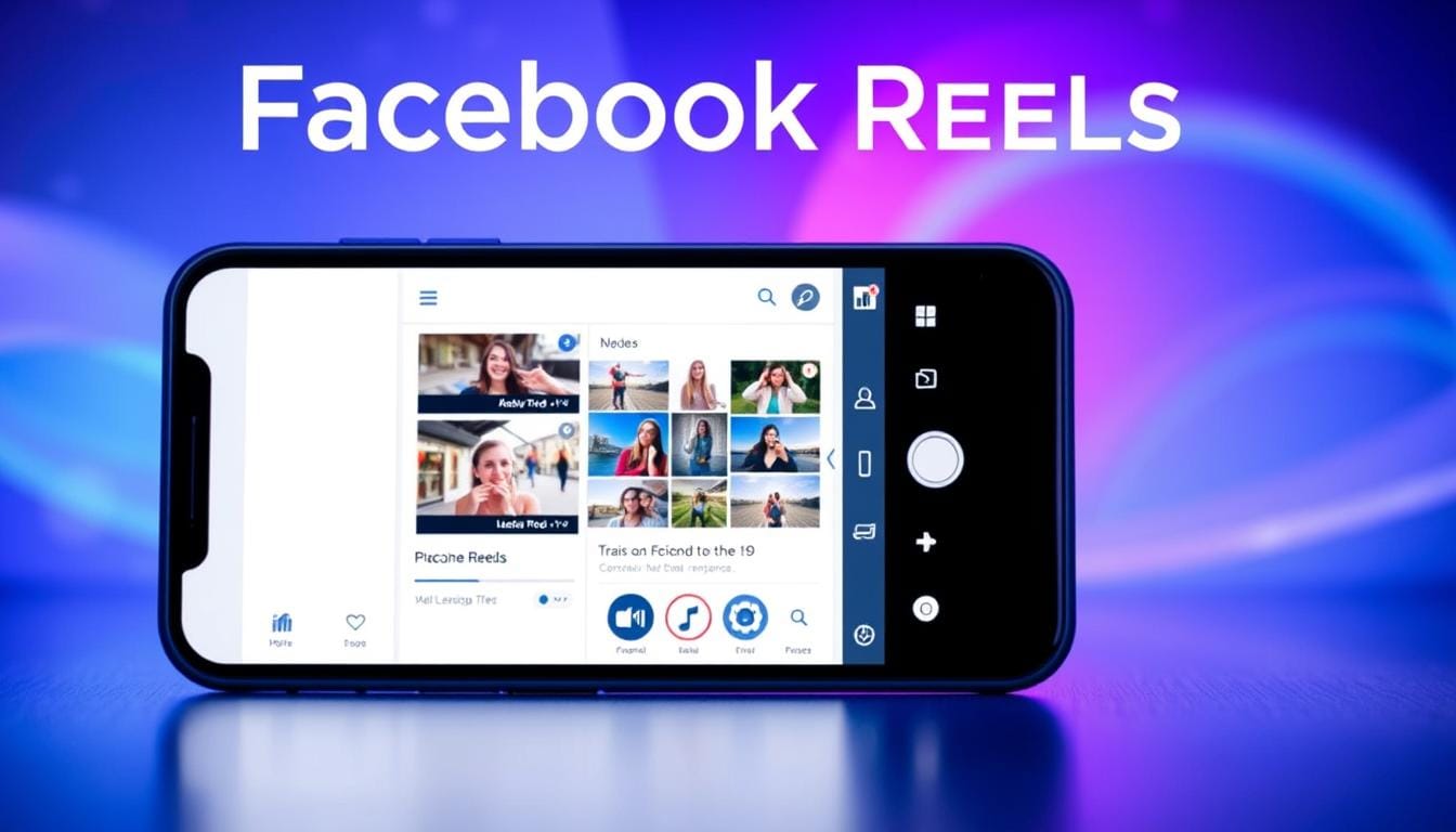 A vibrant digital environment showcasing the quotFacebook Reelsquot feature. In the