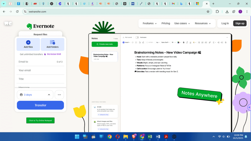 Ditch Big Emails: Send Huge Files for Free (WeTransfer Guide) 1 WeTransfer screen to upload your file