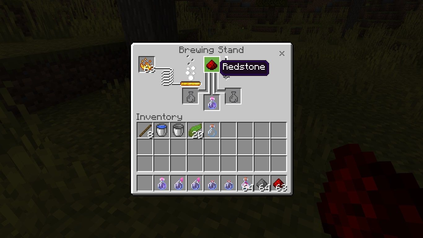 Crafting Potion of Weakness in Minecraft