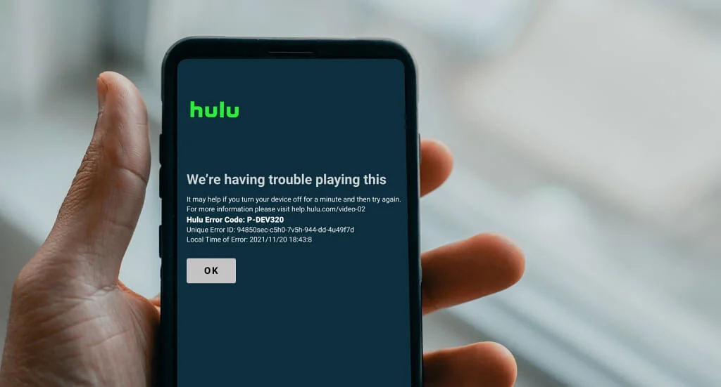 fix hulu error code p dev320